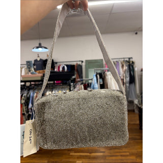 Embellished Ivory Evening Clutch with Crystal Beading
