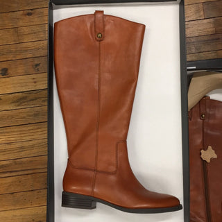 INC International Concepts Women's Brown Leather KneeHigh Wide Calf Boots Size US 9 M