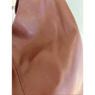 Arezzo Brown Suede and Leather Hobo Bag with Gold Accents