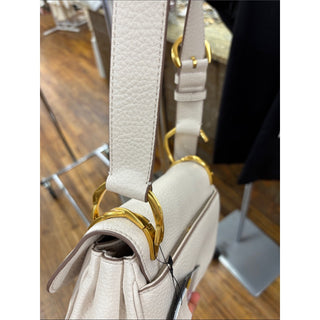 Donna Karen Leather Crossbody Bag cream