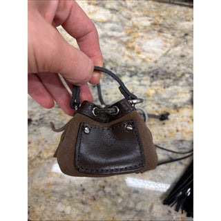 Patricia Nash Dark Brown Suede and Leather Mini Bag Charm