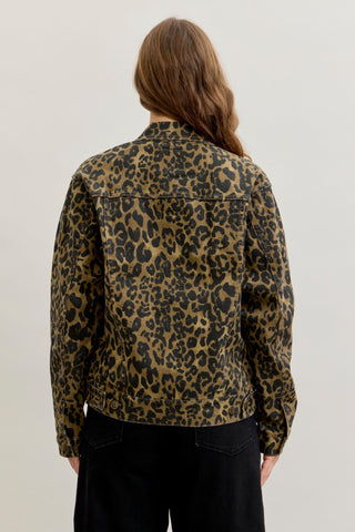 Judy Blue Leopard Boyfriend Denim Jacket