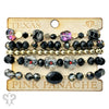 Shades of Black & Pink Beaded Bracelet Set