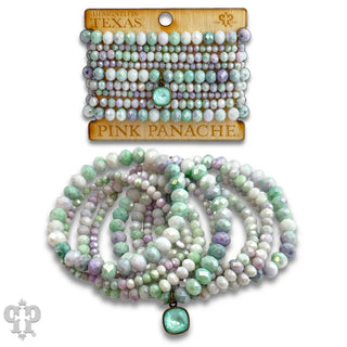 Green Ombre Faceted Bead Bracelet Set