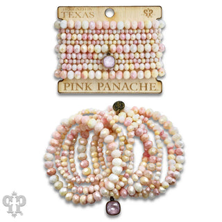 Pink Ombre Faceted Bead Bracelet Set