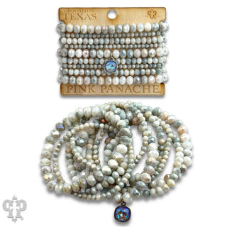 Grey Ombre Faceted Bead Bracelet Set