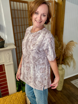 Grey Camo Slouchy Tee