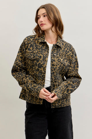 Judy Blue Leopard Boyfriend Denim Jacket