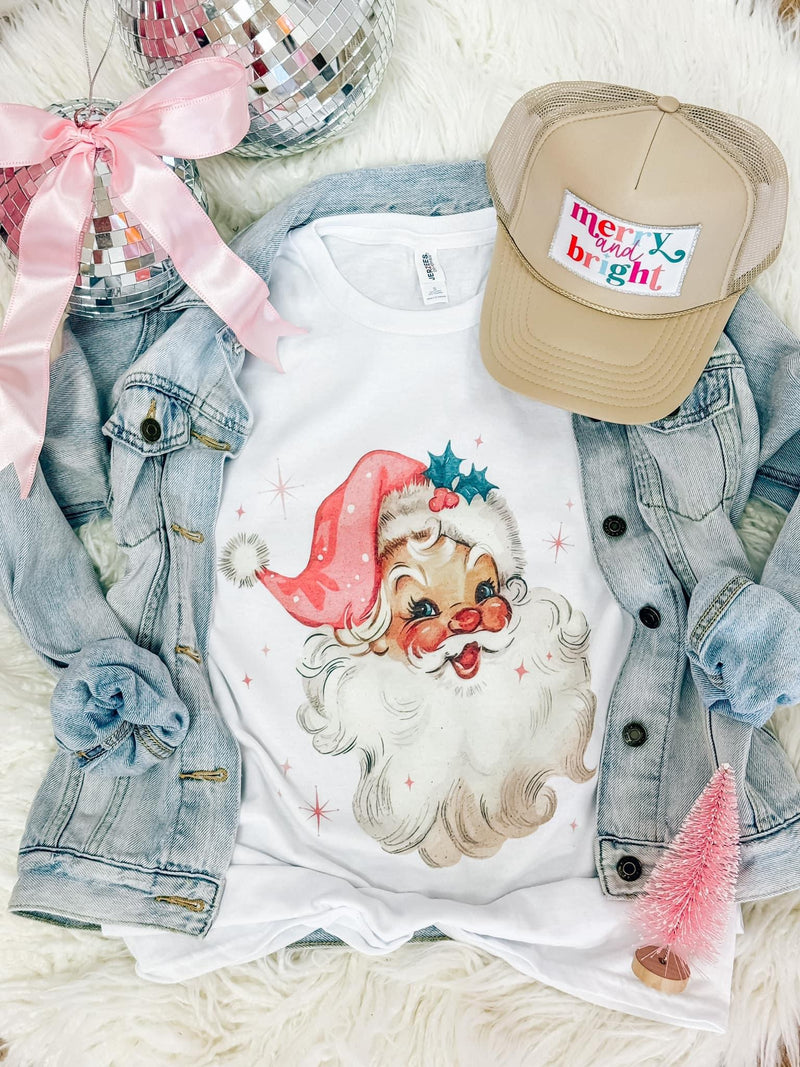 Pink Vintage Santa Tee