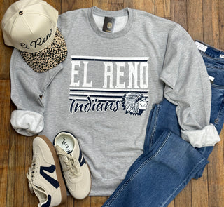 Vintage Stripe El Reno Indians Sweatshirt