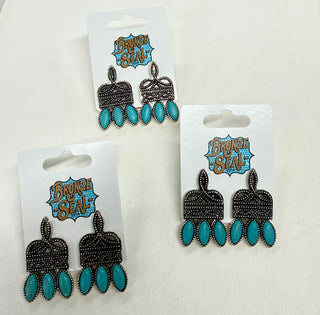 Western Boot Stitch Post Earring