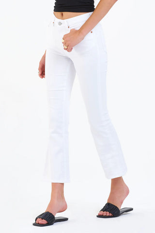 Dear John Jeanne Optic White Cropped Flare Jeans