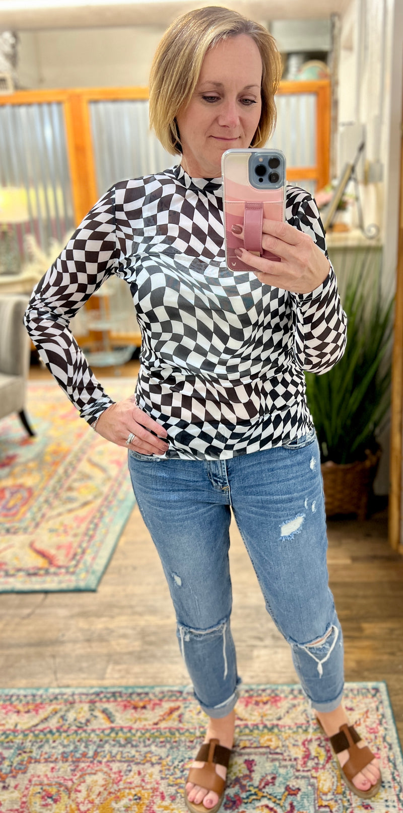 Wavy Mesh Top