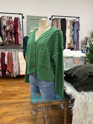 Forest Cable Knit Cardigan