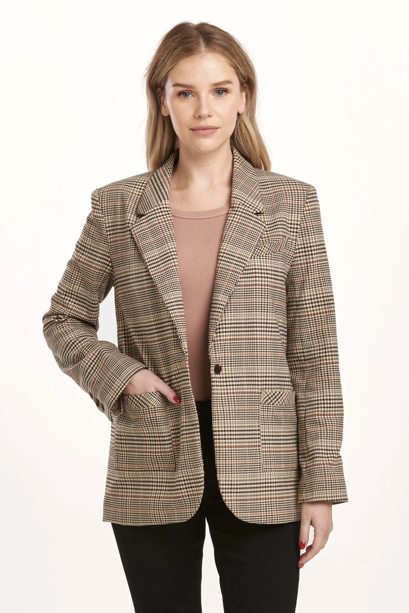 Dear John Clyde Umber Plaid Blazer