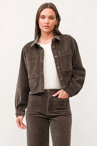 Dear John Olive Chenille Cropped Gina Jacket