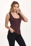 Dear John Plum Paula Scoop Neck Tank