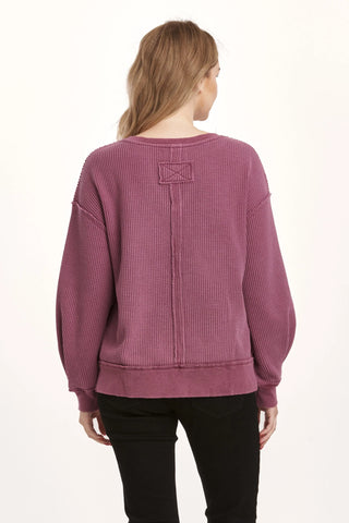 Dear John Plum Berry Zyra Thermal Oversized Top