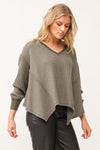 Dear John Mira Dark Olive Oversized Top