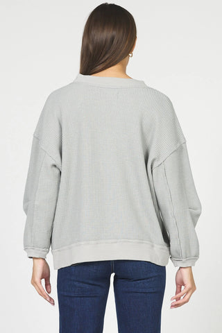 Dear John Martine Heather Gray Waffle Knit Top