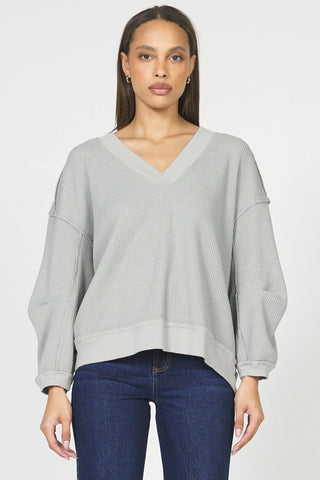 Dear John Martine Heather Gray Waffle Knit Top