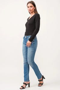 Dear John Blaire Savoy Mid Rise Slim Straight Jeans