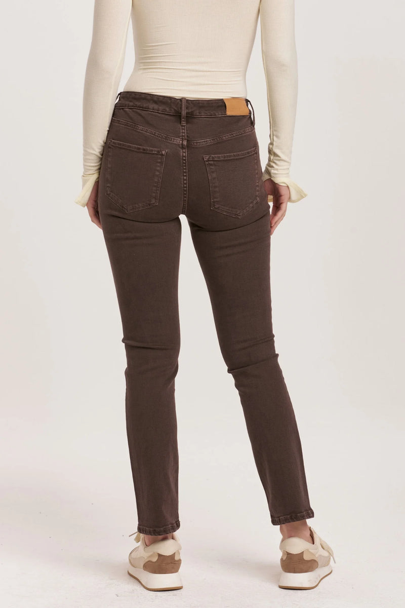 Dear John Blaire Mocha Brown Slim Straight Jeans