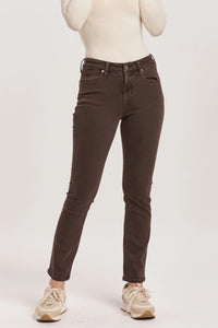 Dear John Blaire Mocha Brown Slim Straight Jeans