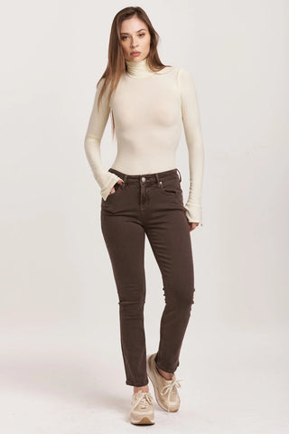 Dear John Blaire Mocha Brown Slim Straight Jeans