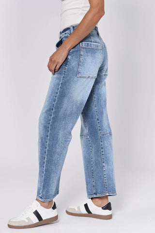 Dear John Lasso Barrel Leg Western Hue Jeans