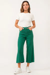 Dear John Audrey Galapegos Green Linen Cropped Jeans