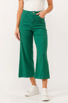 Dear John Audrey Galapegos Green Linen Cropped Jeans