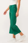 Dear John Audrey Galapegos Green Linen Cropped Jeans