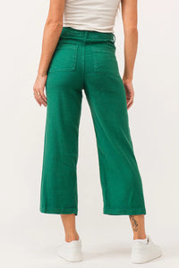 Dear John Audrey Galapegos Green Linen Cropped Jeans