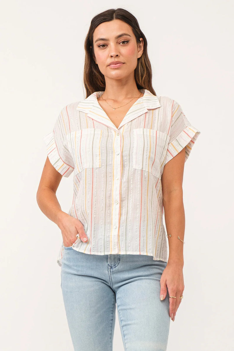 Dear John Cali Rainbow Stripe Top