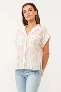 Dear John Cali Rainbow Stripe Top