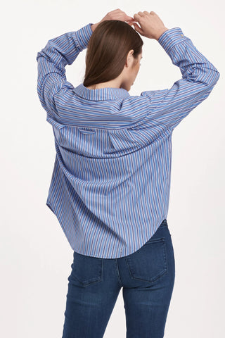 Dear John Lola Oversized Blue Lines Button Down