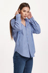 Dear John Lola Oversized Blue Lines Button Down