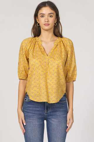 Dear John Costa Marigold Calico Top