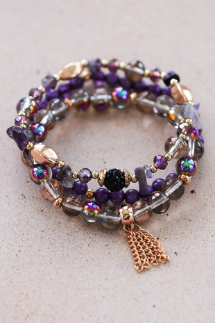 Purple Mixed Stone Bracelet