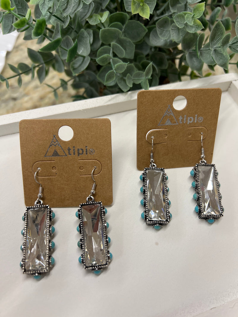 Rhinestone & Turquoise Earrings