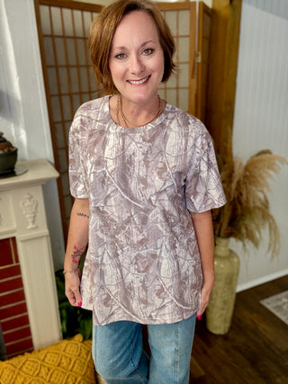 Grey Camo Slouchy Tee