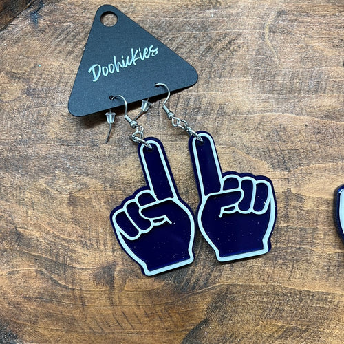 El Reno Navy Foam Finger Earrings