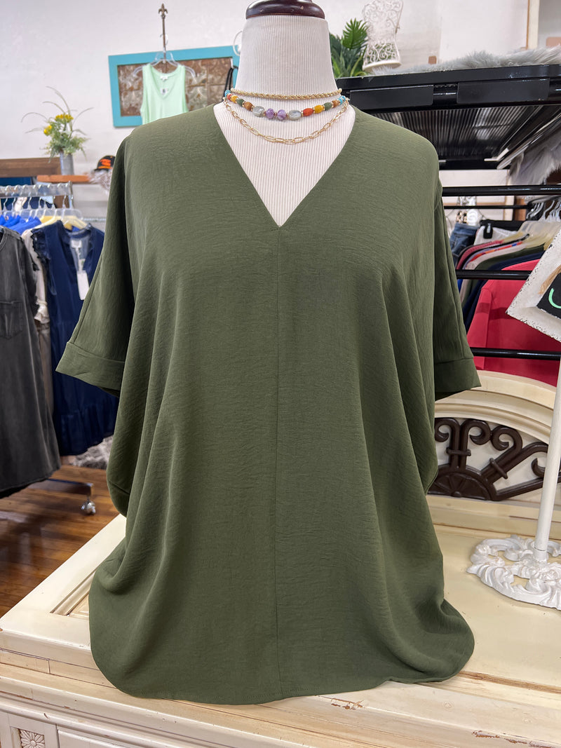 Olive Plus Boxy Top