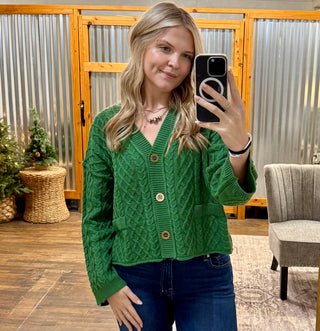 Forest Cable Knit Cardigan