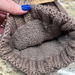 CC Knitted Pom Pom Hat with Fuzzy Fleece Lining