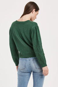 Another Love Krista Clover Pointelle Puff Sweater