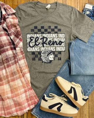 Checkered Repeat El Reno Indians Tee