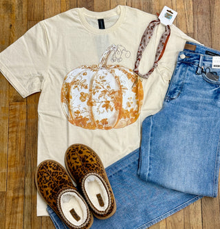 Orange Toile Pumpkin Tee
