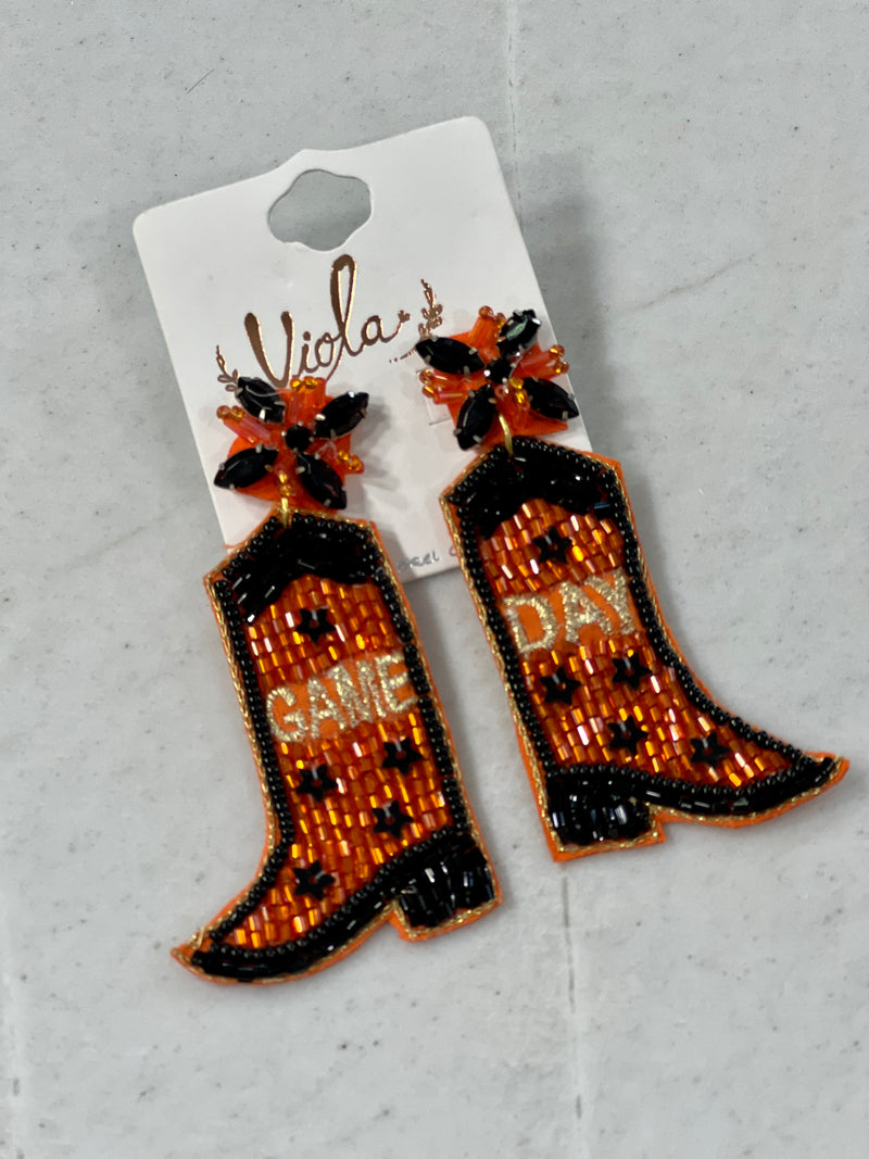 OSU Game Day Boots Earrings
